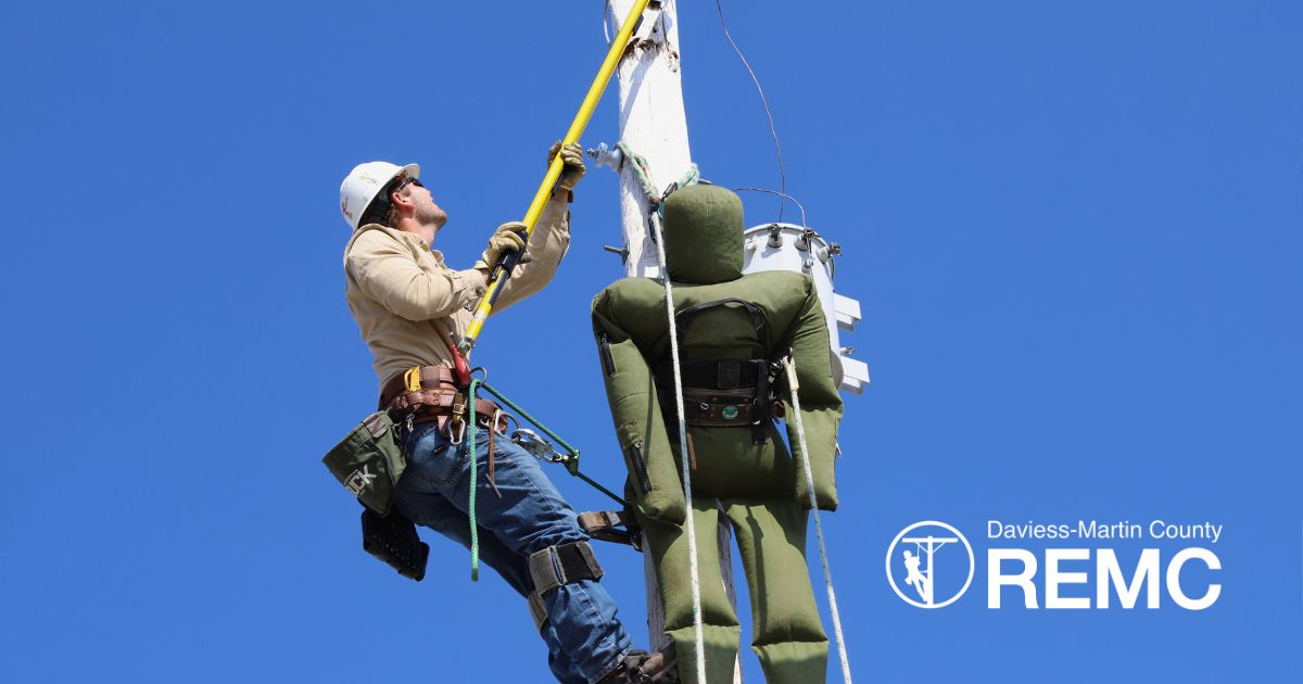 Daviess-Martin County REMC Completes Annual Bucket and Pole-Top Rescue Training